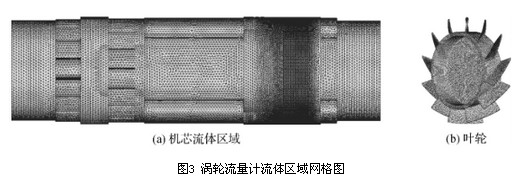 涡轮流量计流体区域网格图